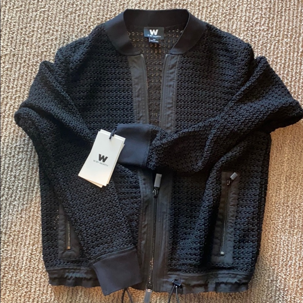 Zip up black sweater